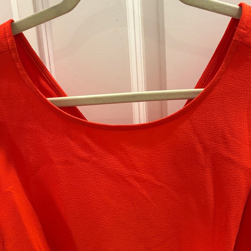 Maggy London Red Ruffle Sleeve Dress - Picture 6 of 6